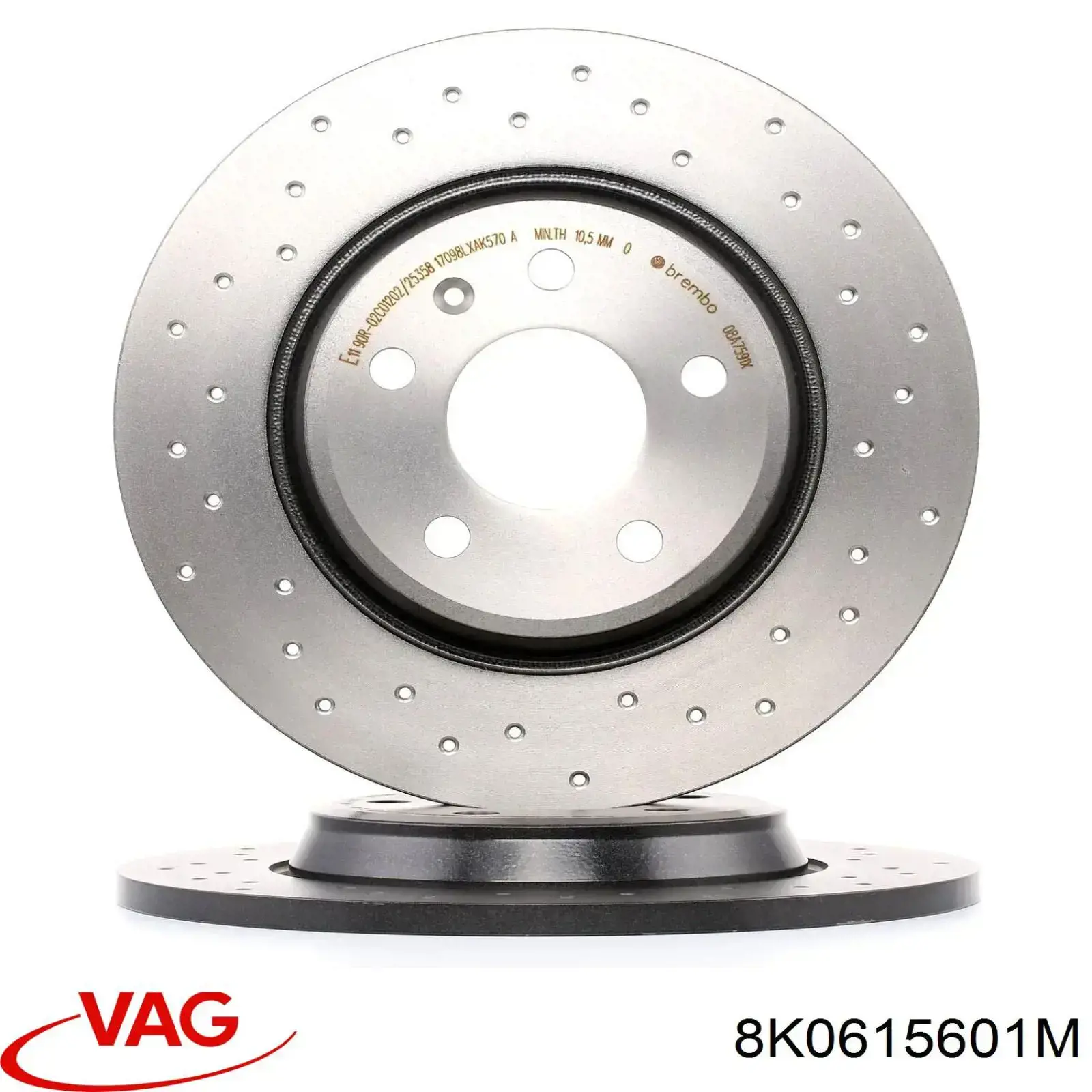8K0615601M VAG диск тормозной задний