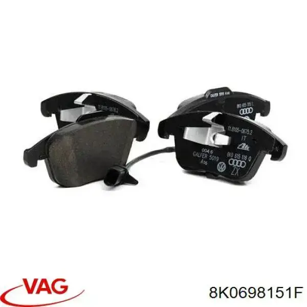 Передние тормозные колодки 8K0698151F VAG