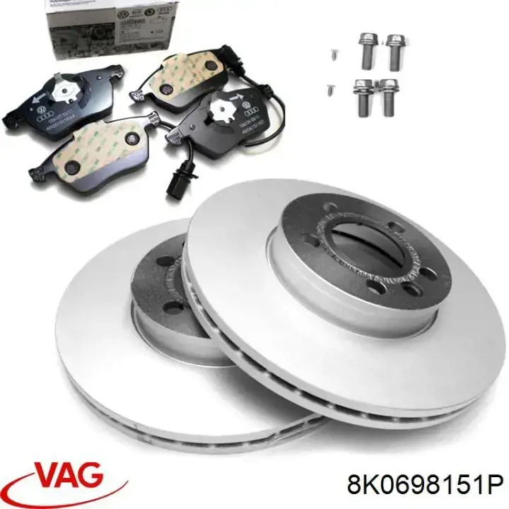 Передние тормозные колодки 8K0698151P VAG
