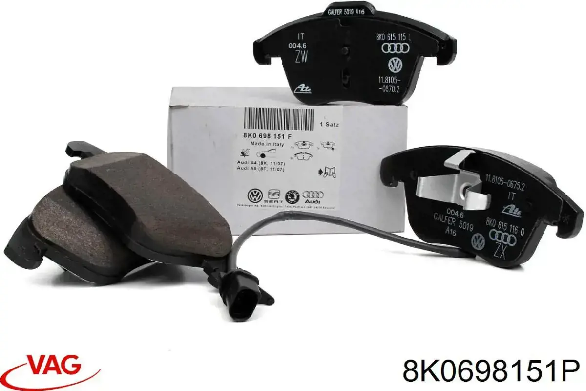 Колодки VAG 8K0698151P цена, от 94.01 USD