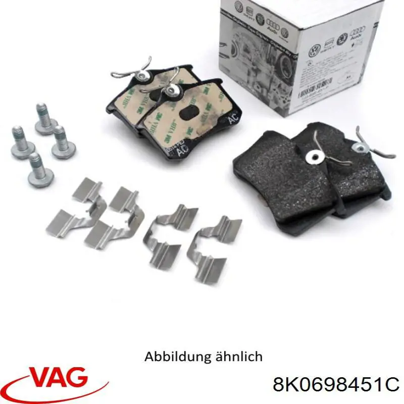 8K0698451C VAG Колодки тормозные дисковые комплект