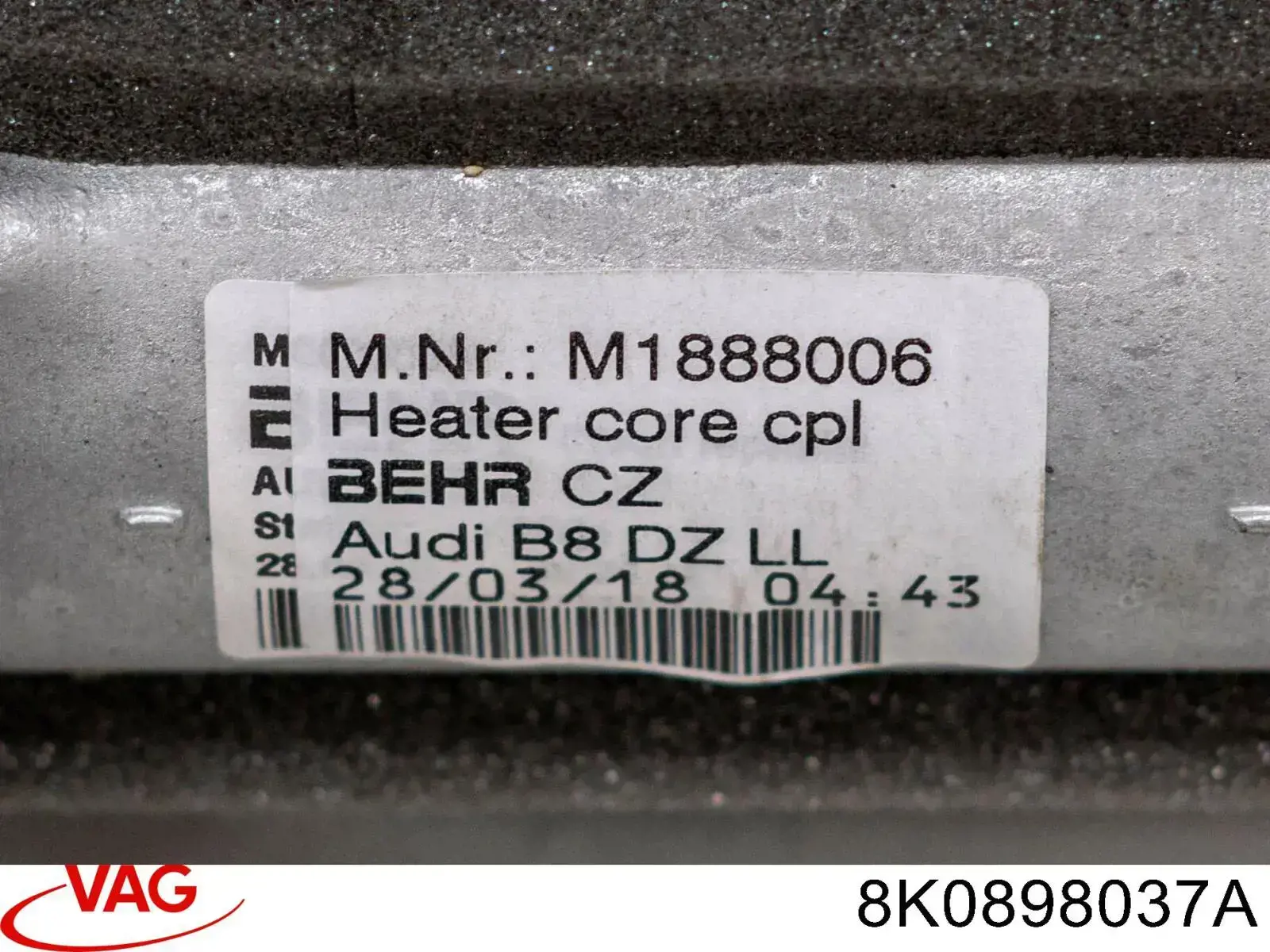 Купить 8K0898037A VAG Радиатор печки