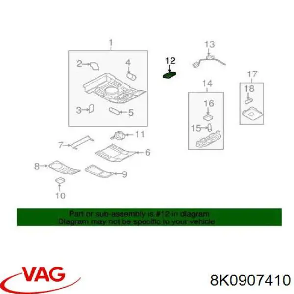 Блок управления системой открывания ворот гаража VAG 8K0907410 цена, от 38.09 USD