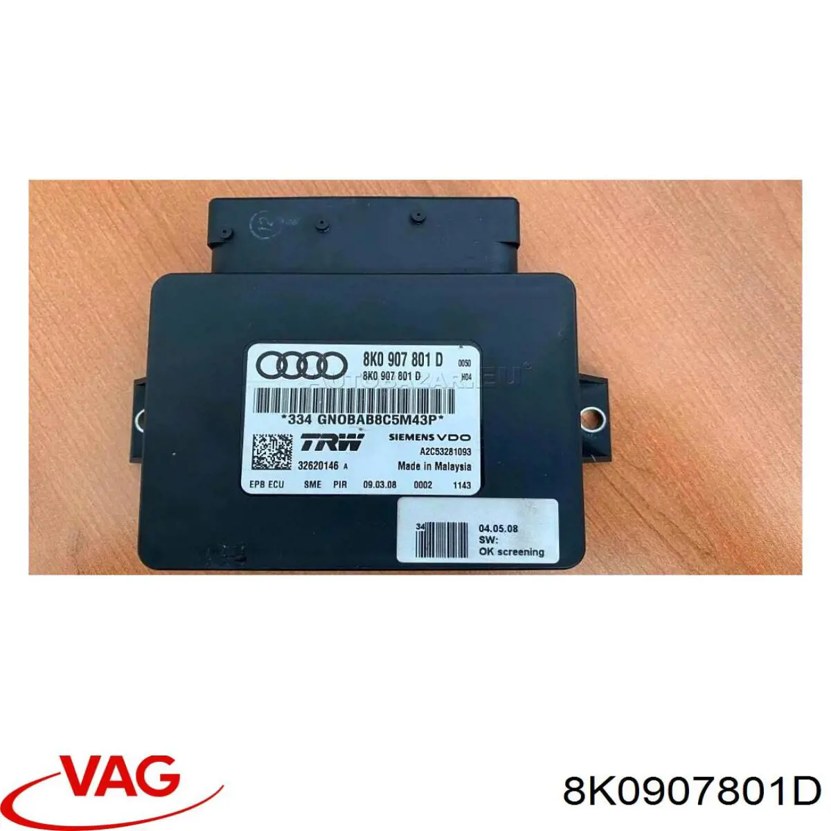 8K0907801D VAG Unidad De Control (Modulo) Del Freno De Estacionamiento Electromecanico original y equivalente