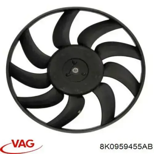 Купить 8K0959455AB VAG Электровентилятор охлаждения в сборе (мотор+крыльчатка) левый