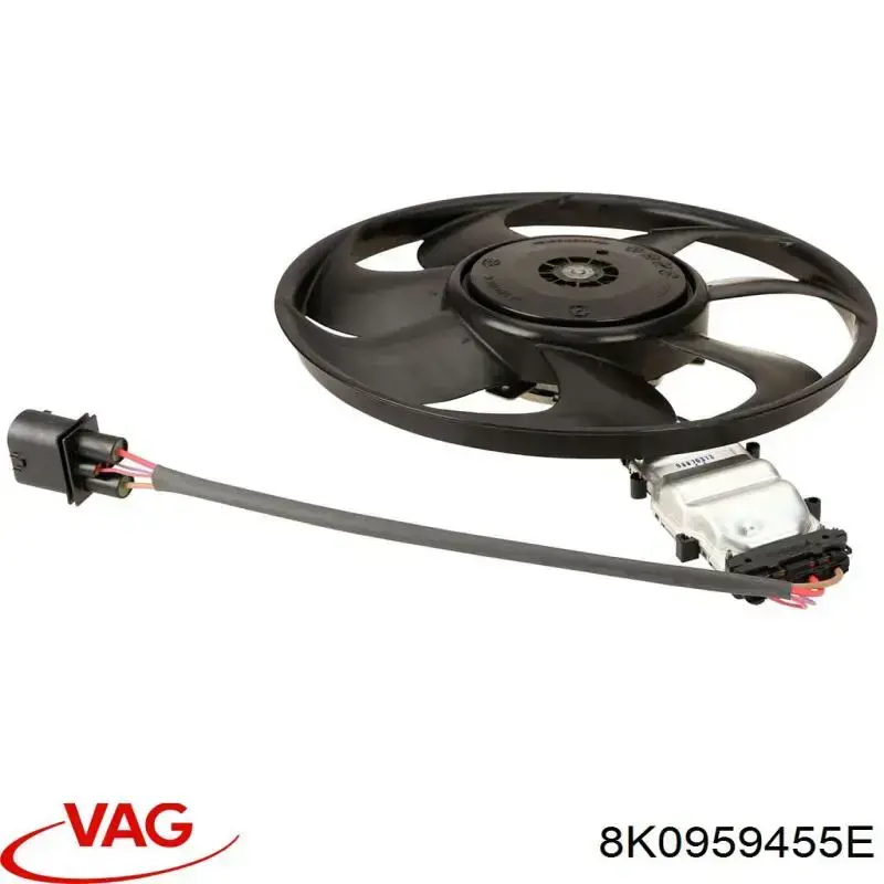 8K0959455E VAG ventilador elétrico de esfriamento montado (motor + roda de aletas direito)