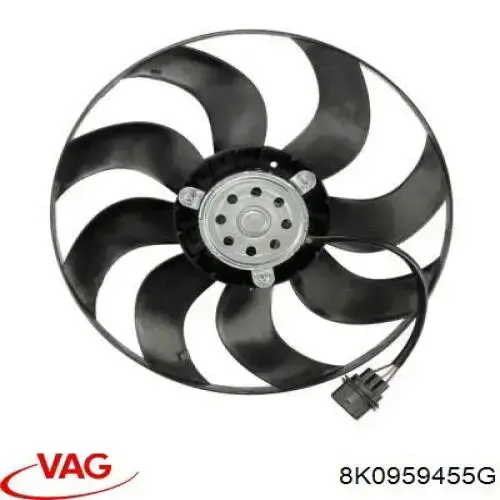 8K0959455G VAG ventilador elétrico de esfriamento montado (motor + roda de aletas esquerdo)