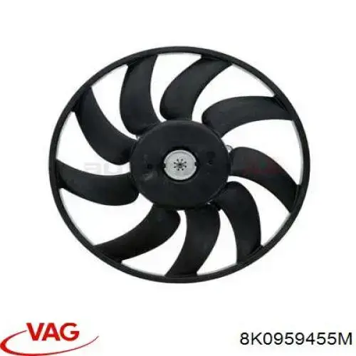 8K0959455M VAG ventilador elétrico de esfriamento montado (motor + roda de aletas direito)