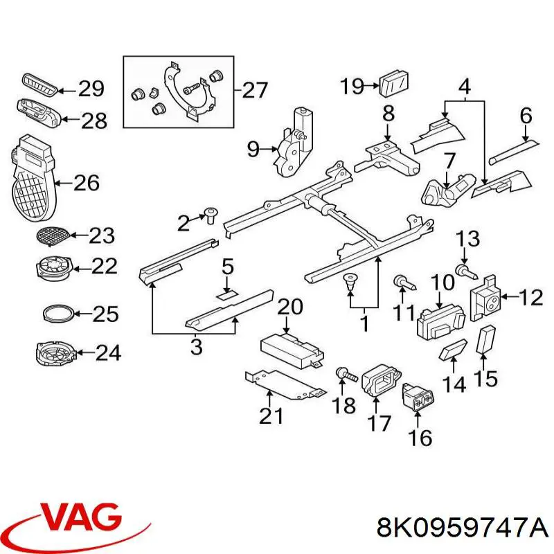  VAG 8K0959747A цена, от 43.43 USD
