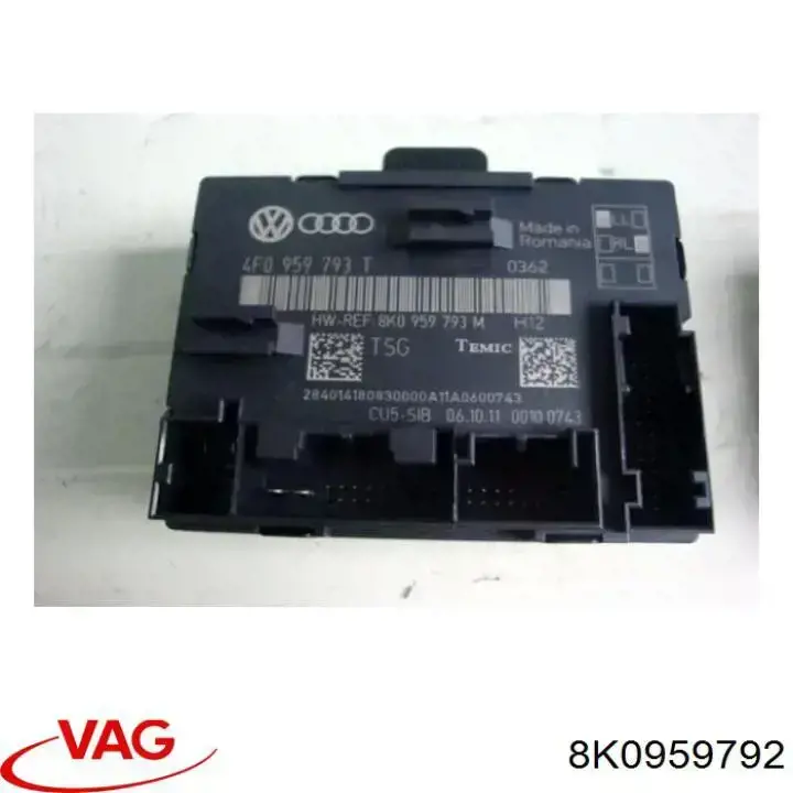 Блок комфорта передней двери VAG 8K0959792 цена, от 6.33 USD