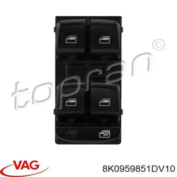 Купить 8K0959851DV10 VAG Кнопки переднего левого стеклоподъёмника