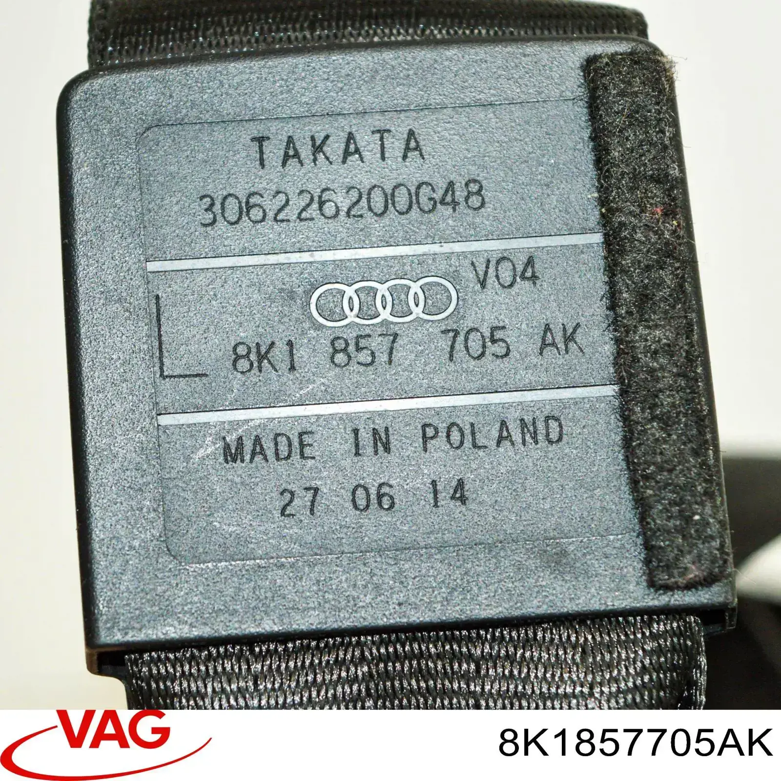 Купить 8K1857705AK VAG Левый ремень безопасности