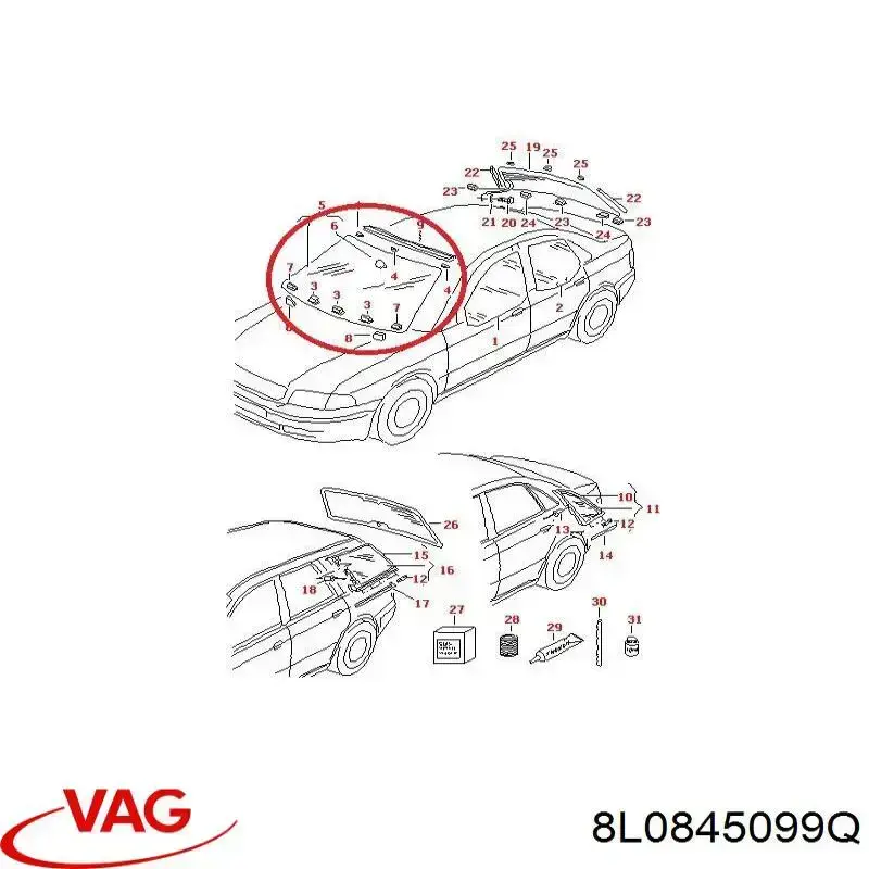 8L0845099Q VAG Автостекло