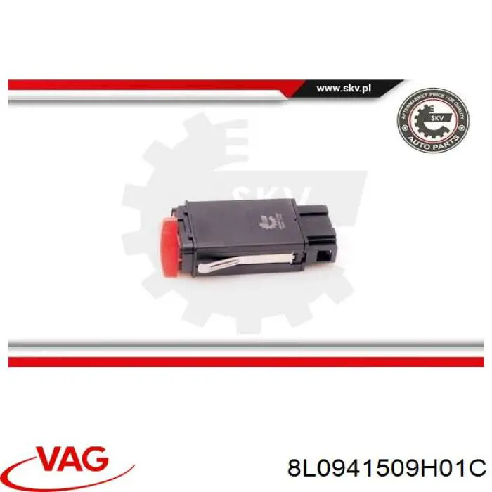 8L0941509H01C VAG botão de ativação do sinal de emergência