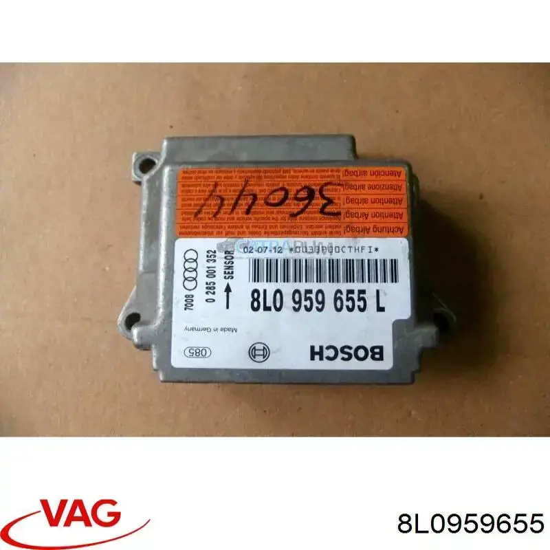 Модуль-процессор управления подушкой безопасности (ЭБУ AIRBAG) VAG 8L0959655A цена, от 12.54 USD