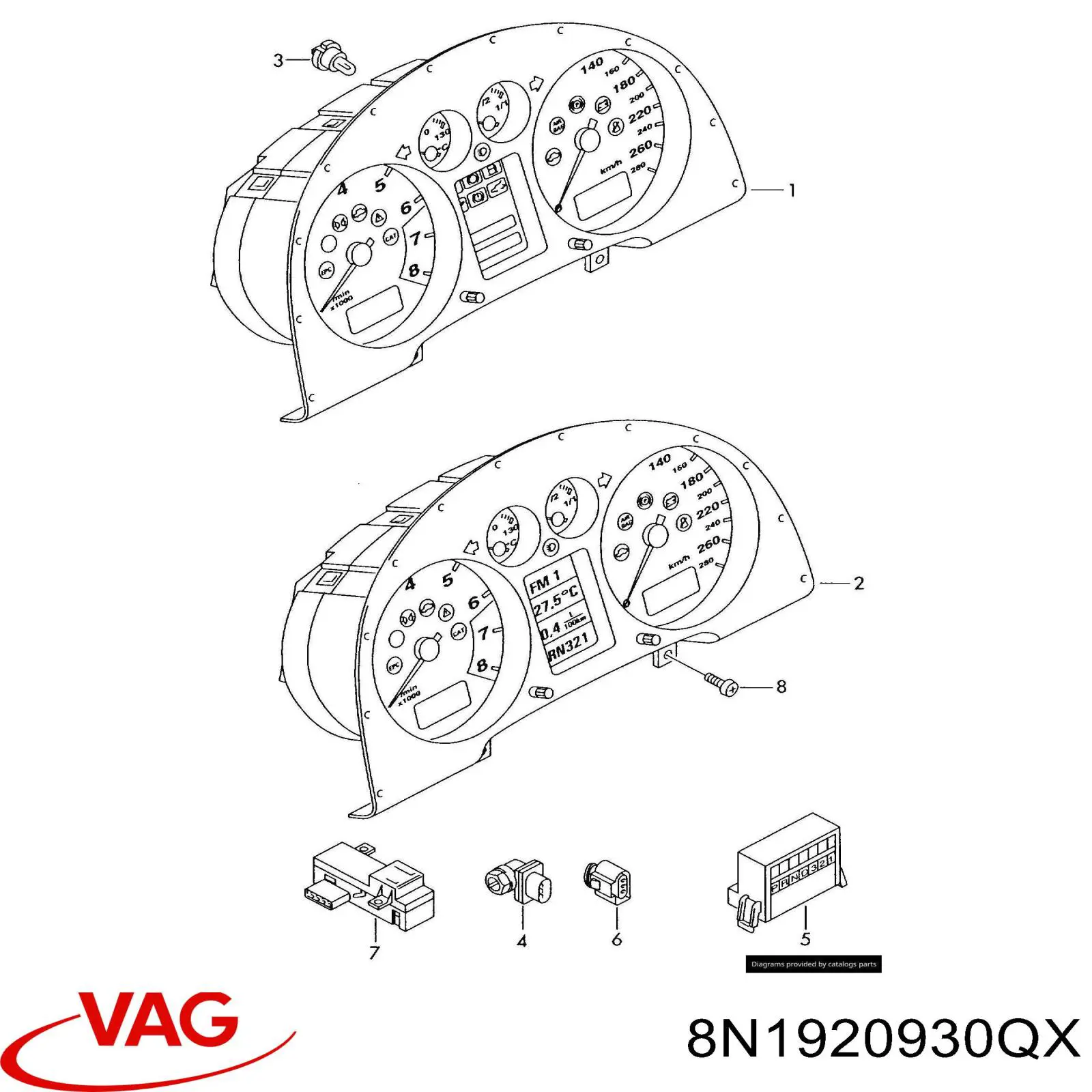 8N1920930Q VAG Щиток приборов