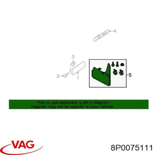 Брызговики передние, комплект VAG 8P0075111
