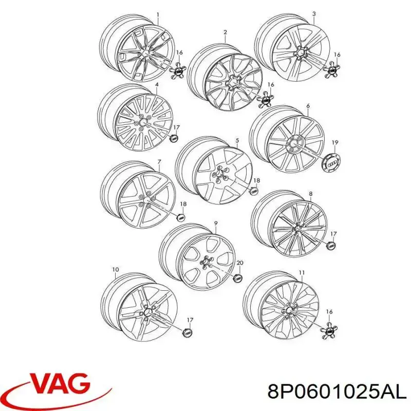 Диски VAG 8P0601025AL цена, от 124.58 USD