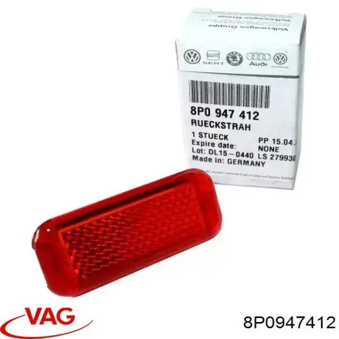 Купить 8P0947412 VAG Катафот (отражатель) заднего бампера