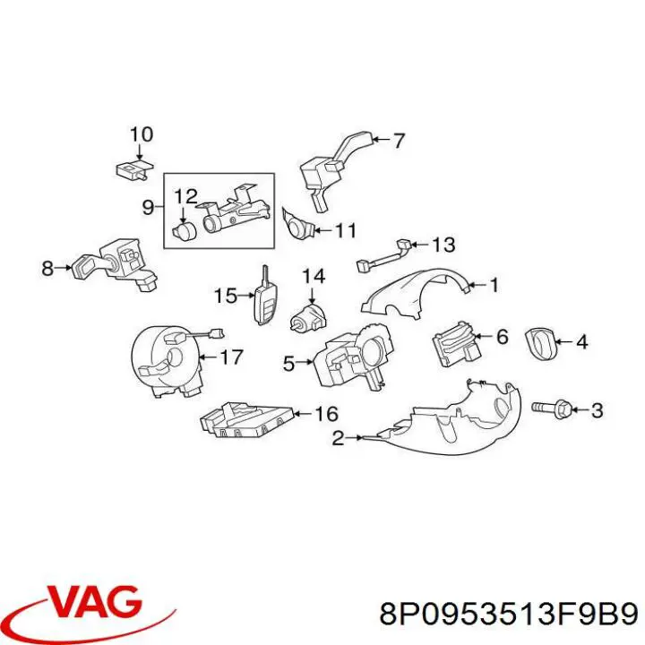 8P0953513F VAG Левый подрулевой переключатель