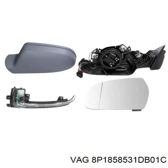 8P1858531DB01C VAG Левое боковое зеркало