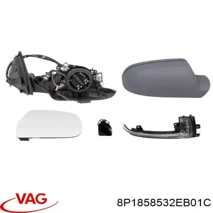 Наружное зеркало правое VAG 8P1858532EB01C цена, от 134.70 USD