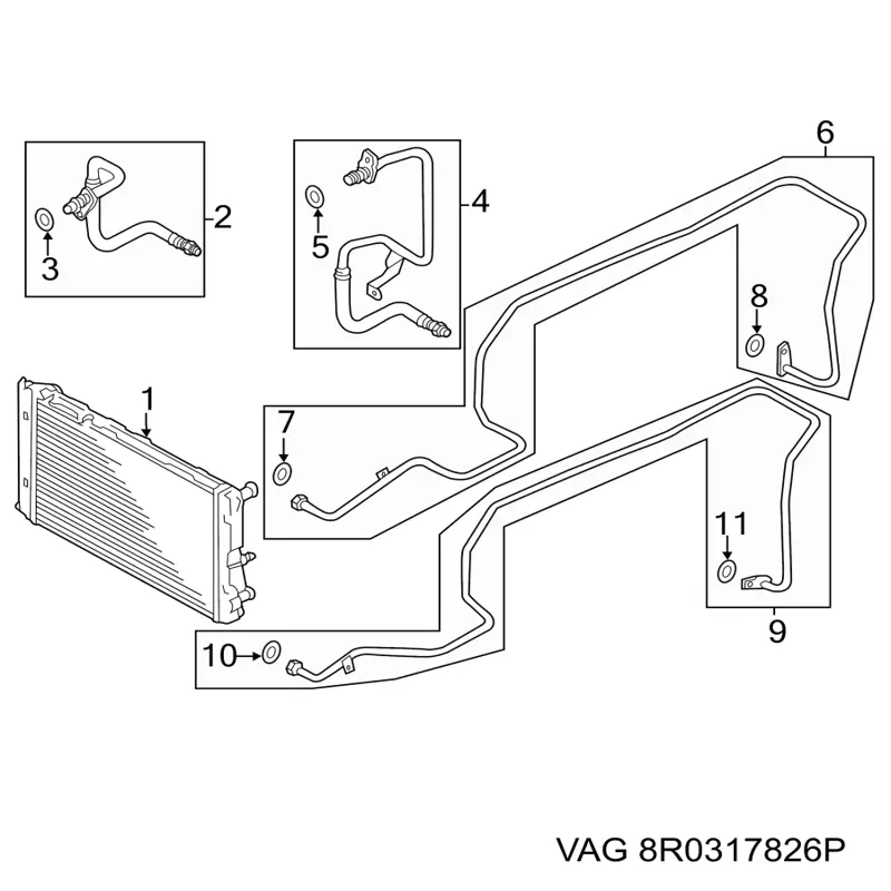 Купить 8R0317826P VAG Трубка охлаждения автоматической коробки передач