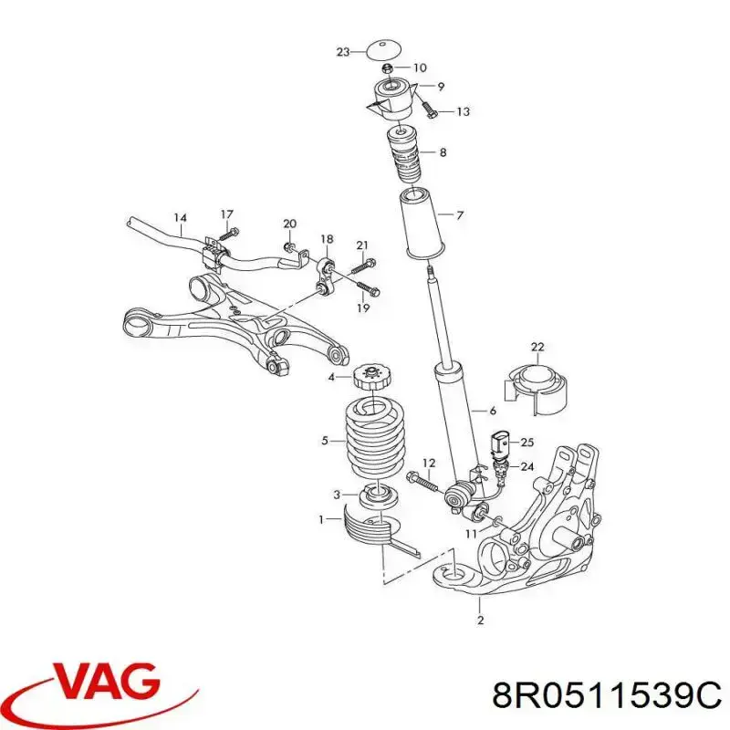 Купить 8R0511539C VAG Защита амортизатора заднего