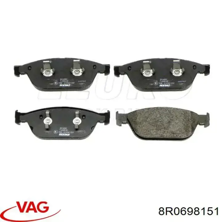 Передние тормозные колодки 8R0698151 VAG