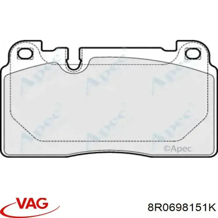 8R0 698 151 K VAG колодки тормозные передние дисковые