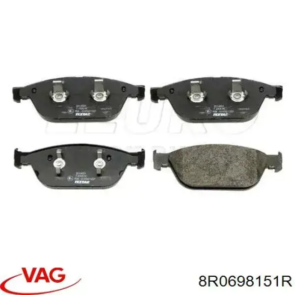 Передние тормозные колодки 8R0698151R VAG