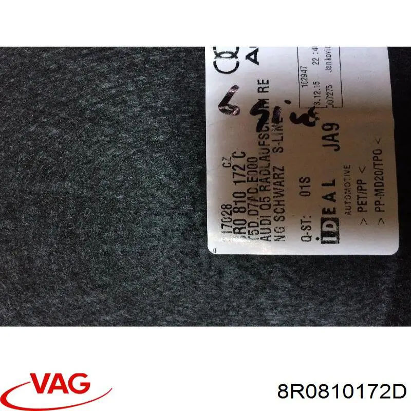 Подкрылок задний правый VAG 8R0810172D цена, от 26.89 USD