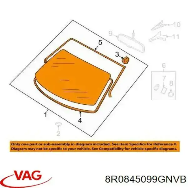 Стекло лобовое VAG 8R0845099HNVB цена, от 103.08 USD