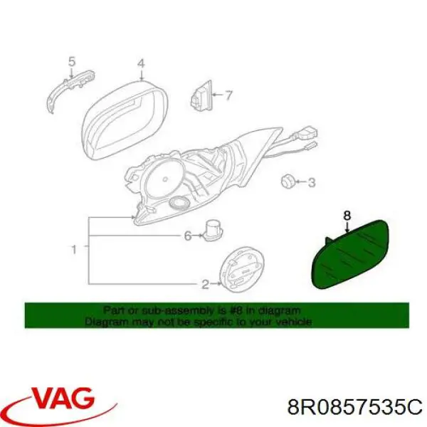 8R0857535C VAG Зеркало заднего вида левое