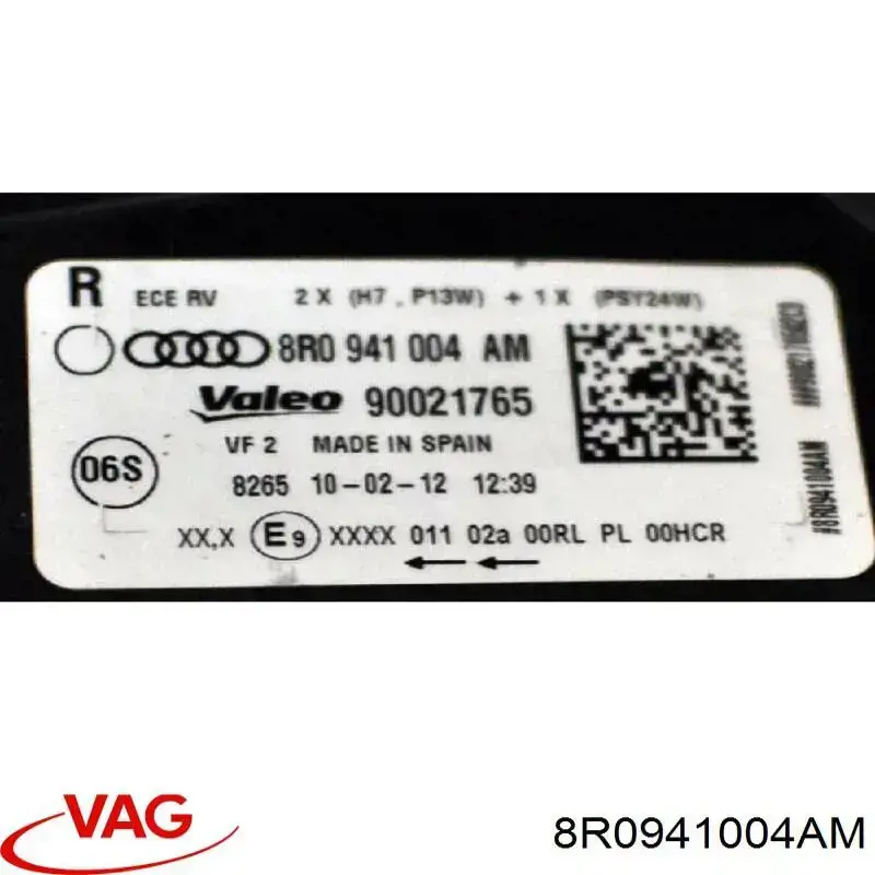 Фара правая VAG 8R0941004AM