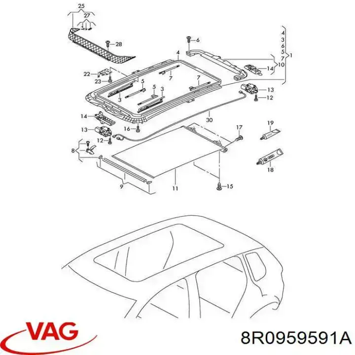 8R0959591A VAG Мотор привода люка