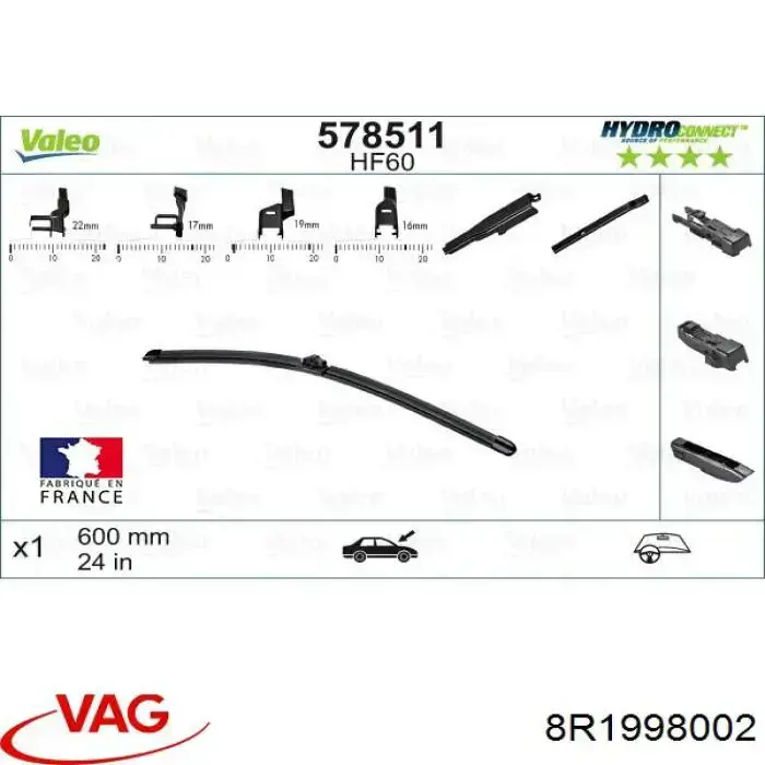 Купить 8R1998002 VAG Бесконтактные дворники
