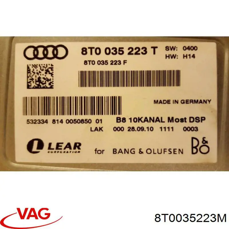 Усилитель звука аудиосистемы VAG 8T0035223F цена, от 304.50 USD