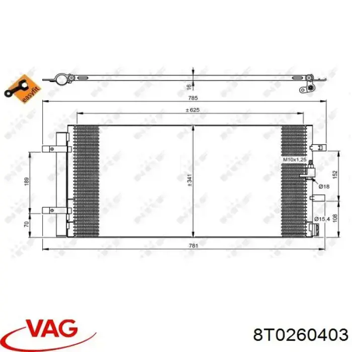 Конденсатор кондиционера VAG 8T0260403 цена, от 81.39 USD
