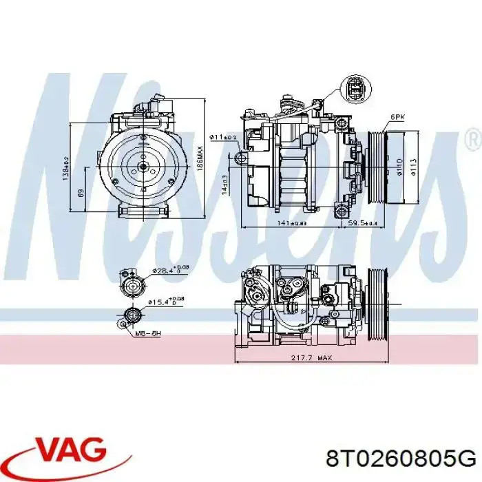 8T0260805G VAG компрессор кондиционера