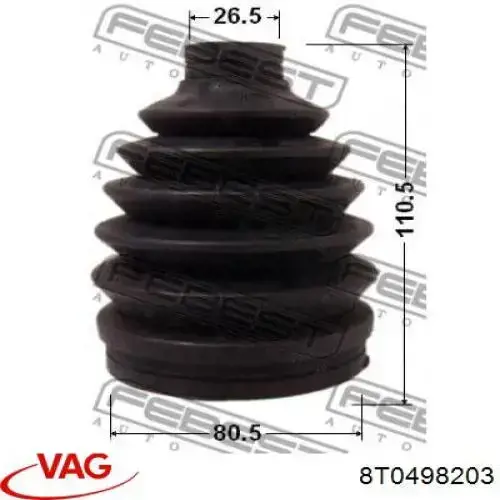 Пыльник ШРУСа наружный 8T0498203 VAG