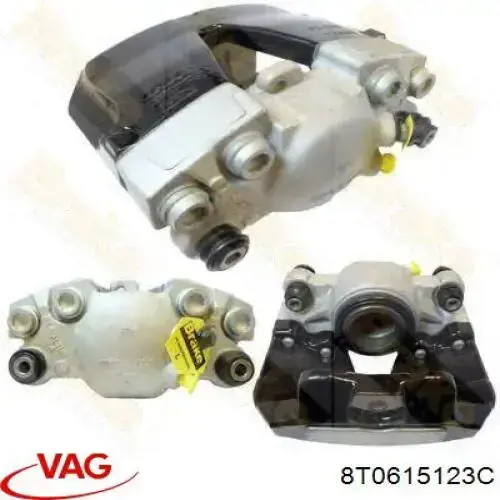 Купить 8T0615123C VAG Суппорт тормозной передний левый