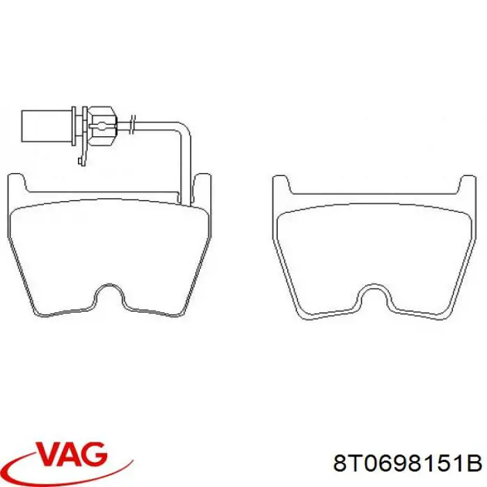 Передние тормозные колодки 8T0698151B VAG