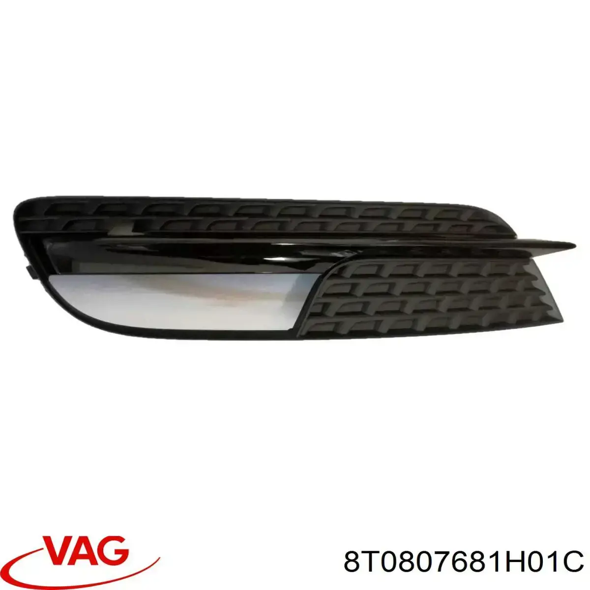 Заглушка (решетка) противотуманных фар бампера переднего левая VAG 8T0807681H01C