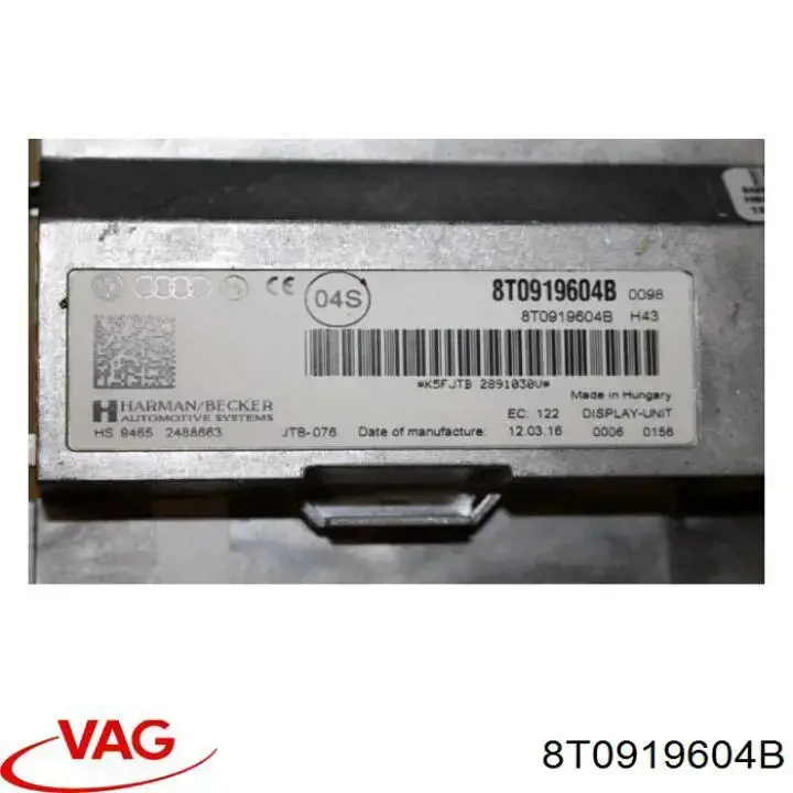 Дисплей многофункциональный VAG 8T0919604B цена, от 50.68 USD