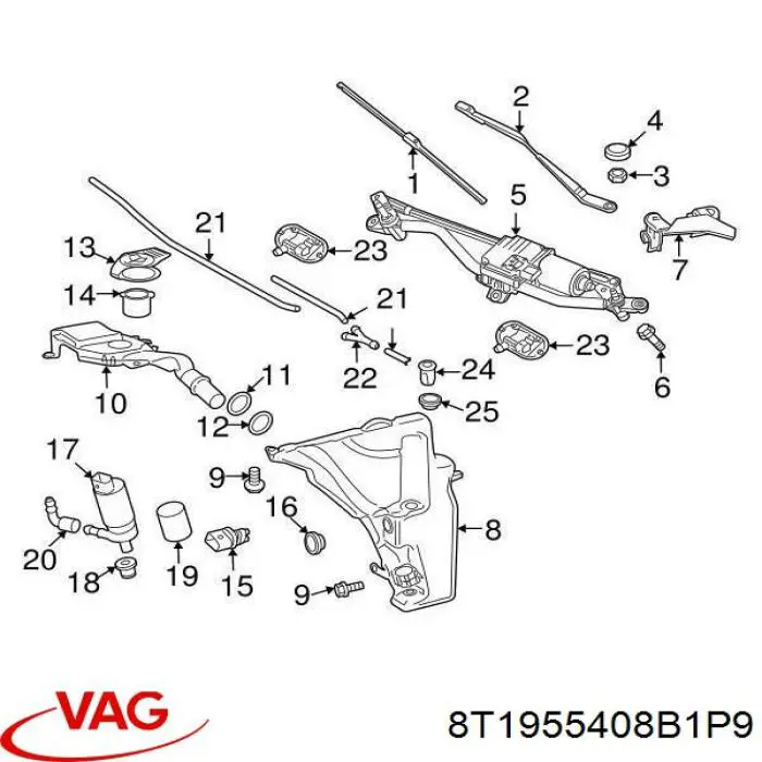 8T1955408A1P9 VAG Поводок дворника