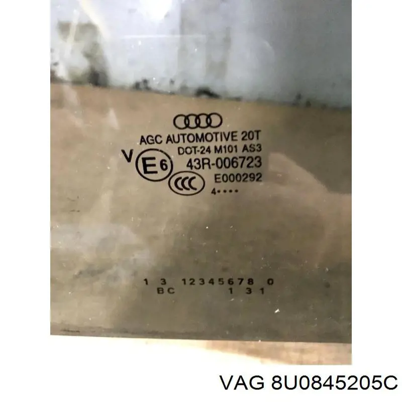 Стекло задней двери, левой VAG 8U0845205C цена, от 22.60 USD