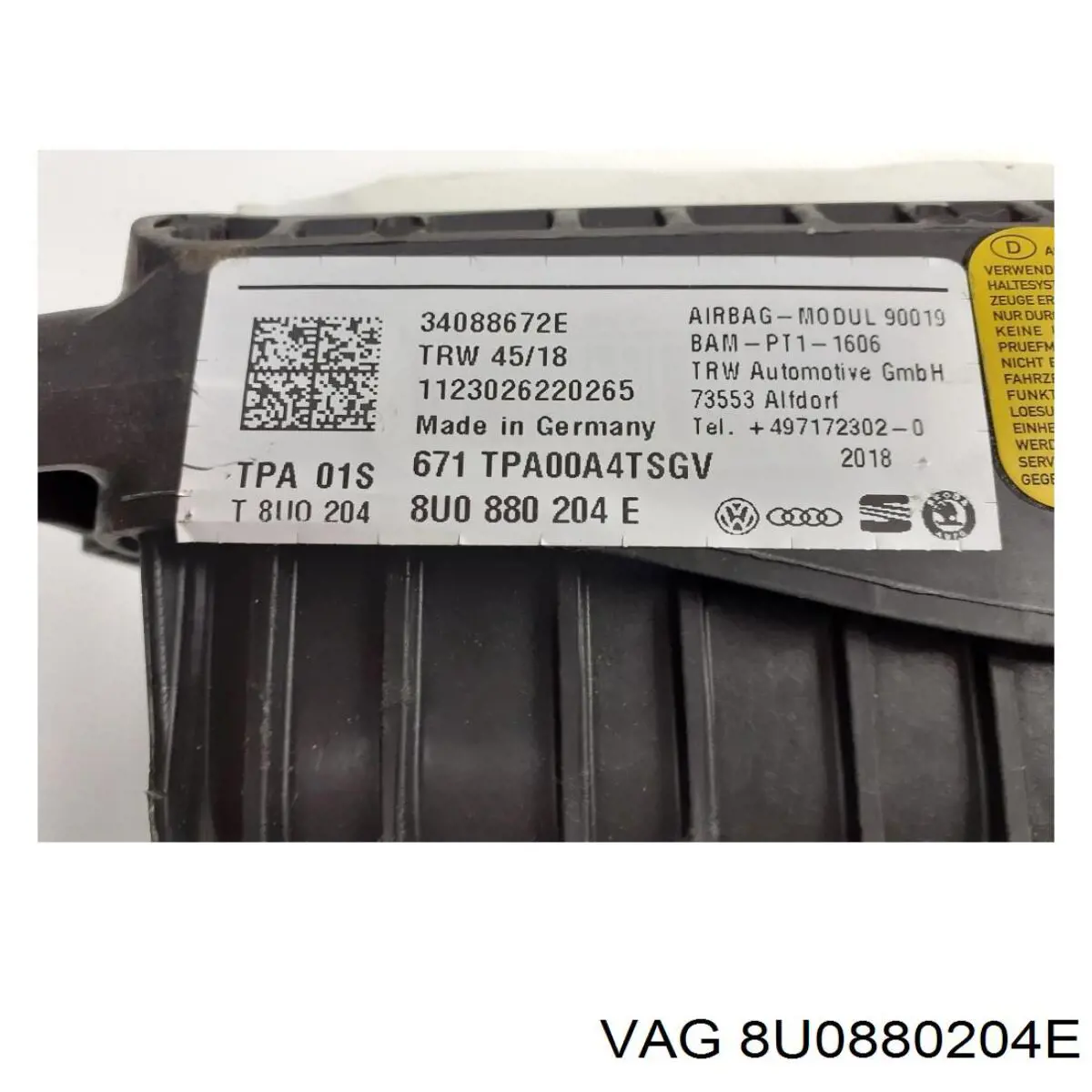 Подушка безопасности (AIRBAG) пассажирская VAG 8U0880204E цена, от 108.96 USD