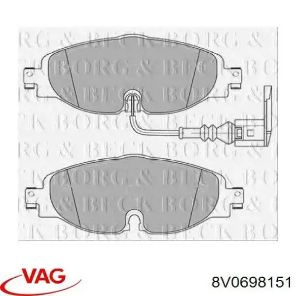 Купить 8V0698151 VAG Колодки тормозные