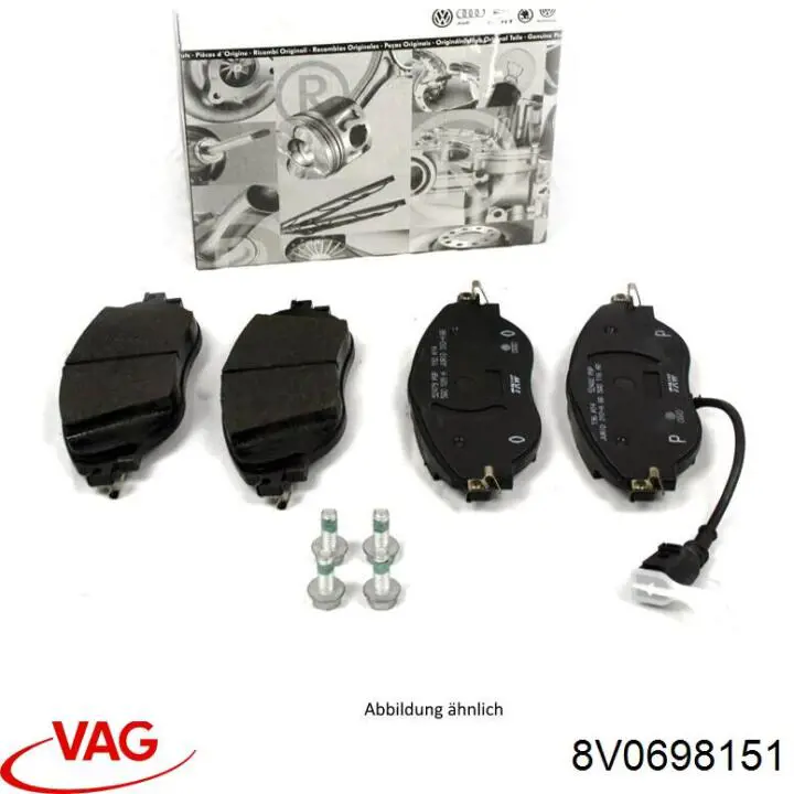 Передние тормозные колодки 8V0698151 VAG